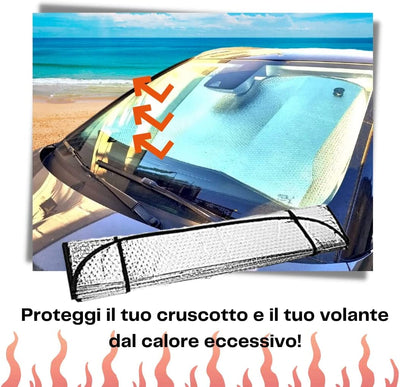 Accessori Auto Interni -Parasole Auto-Pieghevole -Riflettente-Contro Raggi UV-130X65 Cm