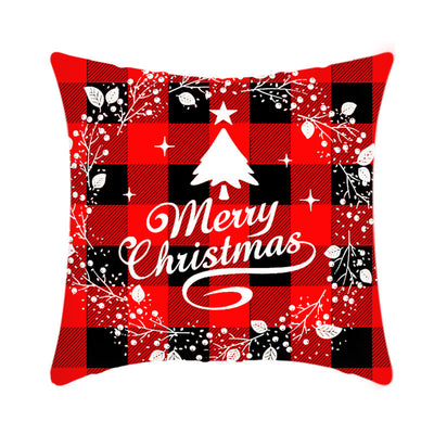 2021 Merry Christmas Cushion Cover 45Cm Elk Santa Claus Short Plush Sofa Pillow Cover Home Decor Pillowcase Christmas Decoration