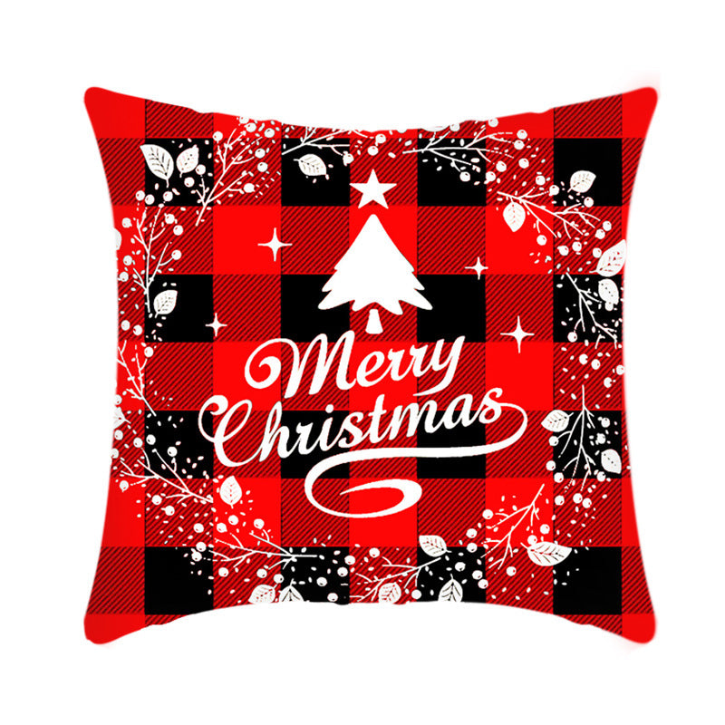 2021 Merry Christmas Cushion Cover 45Cm Elk Santa Claus Short Plush Sofa Pillow Cover Home Decor Pillowcase Christmas Decoration