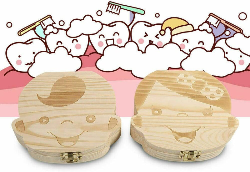 Scatola Porta Dentini Da Latte, Bambini in Legno Ricordo Regalo, Accumulazione Dei Denti (Legno, Bambino)