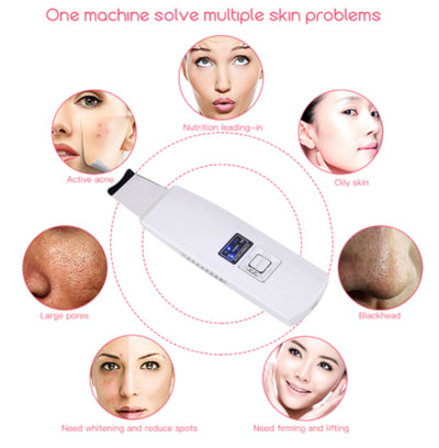 Ultrasonic Skin Scrubber Face Cleanser Blackhead Acne Removal Facial Spa Vibration Massager Ultrasound Peeling Clean Machine 394