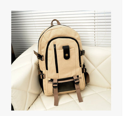 2021 Korean Men'S Leisure Canvas Bag Retro Fashion School Computer Backpack