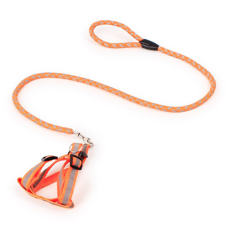 Dog Night Reflective Traction Rope Braided Chest Strap