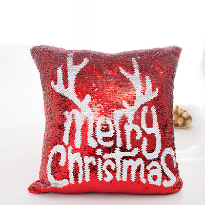 Red Christmas Double-Sided Sequin Pillowcase