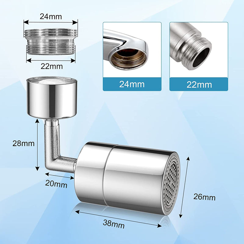 Aeratore Rubinetto,Può Essere Ruotato Di 720 Gradi Rompigetto Rubinetto Cucina,2 Modelli Di Flusso Dell&