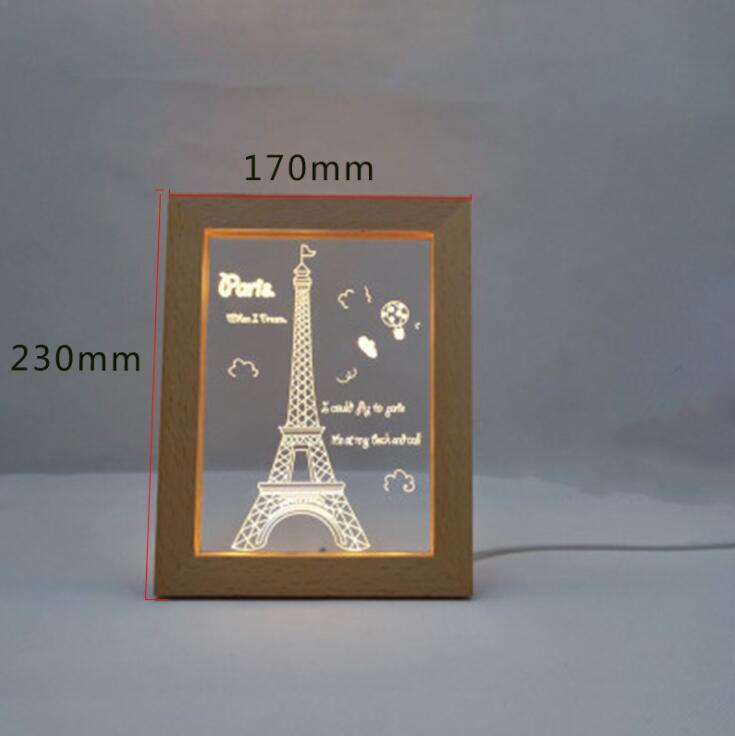 Wooden Luminous Photo Frame Led Night Light