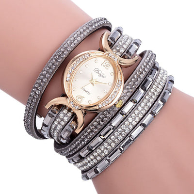 New Casual Rhinestone Watch Dress Ladies Bracelet Watch Analog Quartz Watch for Women