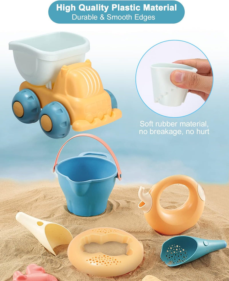 Giocattoli Da Spiaggia Set, 16 Pezzi Giochi Da Spiaggia per Bambini, Giochi Spiaggia Con Borsa Rete, Stampi, Paletta E Secchiello Mare, Giocattoli Da Spiaggia per Ragazzi Ragazze