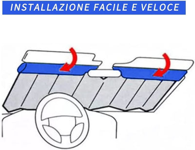 -Parasole Auto Parabrezza, Parasole per Auto Interno Pieghevole Con Elastici E Ventose, Coprisole Auto Contro I Raggi UV, Parasole Parabrezza,Parasole per Macchina (Medium)