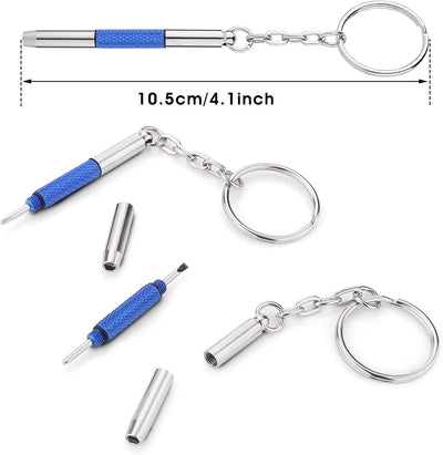 2 Pezzi 3 in 1 Cacciavite per Occhiali Kit Di Riparazione, Cacciavite Da Tasca a Doppia Punta, Mini Multifunzione Cacciavite per Occhiali, Sole, Orologi, Gioielleria