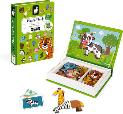 - Camoscio Magnetibook Animals - Part Educational Magnetic Game Teaches Fine Motor Skills and Imagination - Suitable for Ages 3 and Up, J02723 Multicolore (Giallo/Rosso)