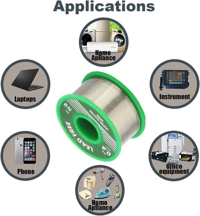 Stagno Saldatura Con Anima in Colofonia, Sn99.3%, Cu0.7%, Filo Stagno per Saldatura a Nucleo Di Colofonia per Saldatura Elettrica (0.6Mm 50G)