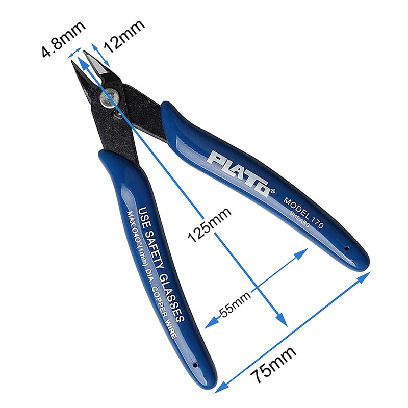 Pinza Da Taglio Diagonale,Taglierina a Filo Con Caricato a Molla,Pinze per Taglierine Di Precisione,Tronchesi Diagonali Tronchesi a Filo Diagonale,Tronchesi,Confezione Da 2