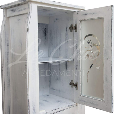 Shop Chic Composizione Bagno Nettuno, Mobile Con Specchio E Colonna in Rovere Shabby Chic