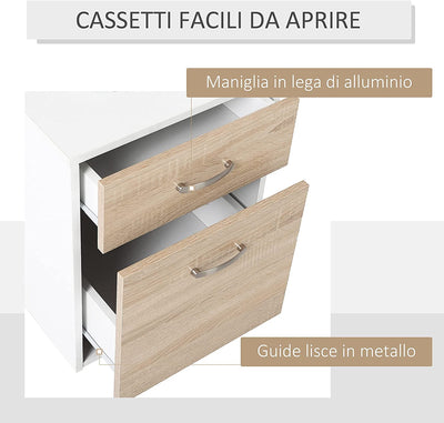 – Moderna Scrivania per Computer Con Ripiani in Legno MDF 137 X 55 X 92Cm