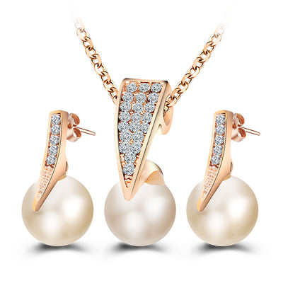 2-Piece Faux Pearl Necklace Set