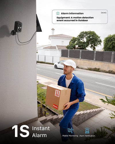 Telecamera Wi-Fi Esterno Con Pannello Solare, Telecamera Wifi Esterno Batteria Senza Fili, Visione Notturna a Colori, Rilevazione Di Movimento PIR, IP66, Audio a 2 Vie
