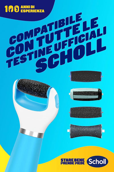 Velvet Smooth, Roll Professionale per Pedicure Con Cristalli Di Diamante, Lima Elettrica per Pelle Secca E Talloni Screpolati, Testina Intercambiabile Ad Azione Esfoliante per Piedi Morbidi