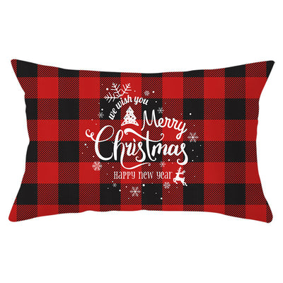 Christmas Printed Linen Backrest Pillowcase