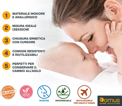 ® 8 Bustine Corredino Neonato Ospedale Panda Baby Bag - Sacchetti Cambio Neonato Ospedale Utili per Organizzare Borsa Parto Ospedale Mamma