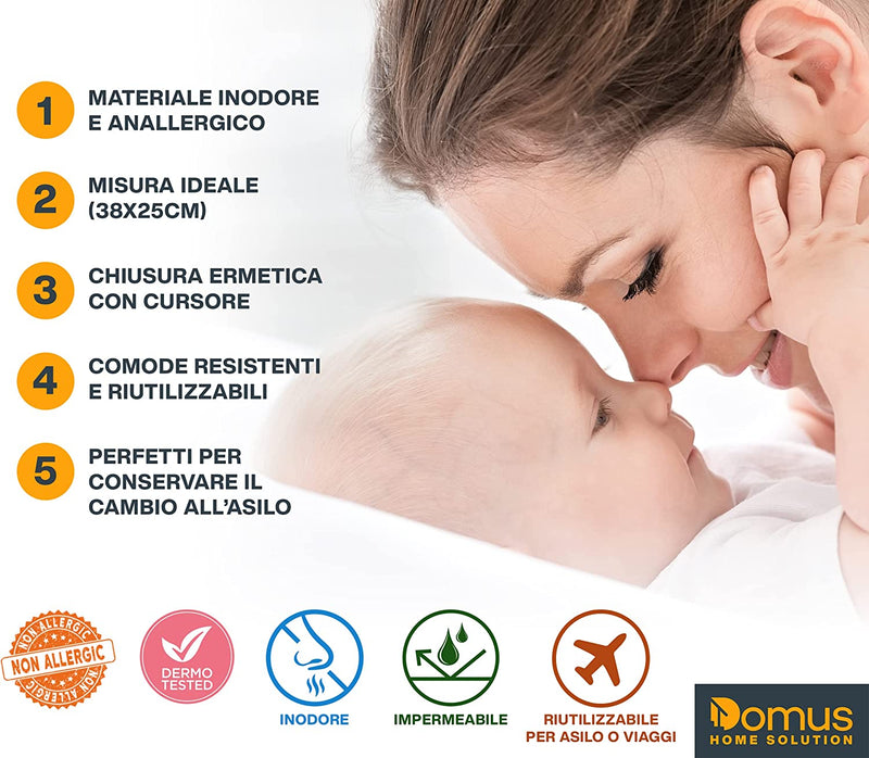 ® 8 Bustine Corredino Neonato Ospedale Panda Baby Bag - Sacchetti Cambio Neonato Ospedale Utili per Organizzare Borsa Parto Ospedale Mamma