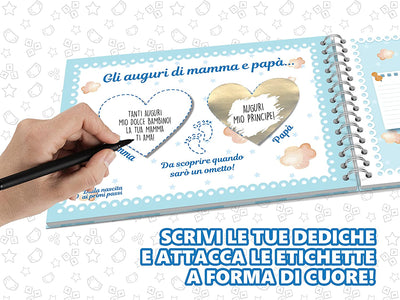 Idea Regalo Neonato Maschio Femmina - Libro Dei Ricordi Bambino Dalla Nascita Fino Ai Primi Passi - Idee Regali Originali Bambini - Organizer Bimbo Bimba Originale