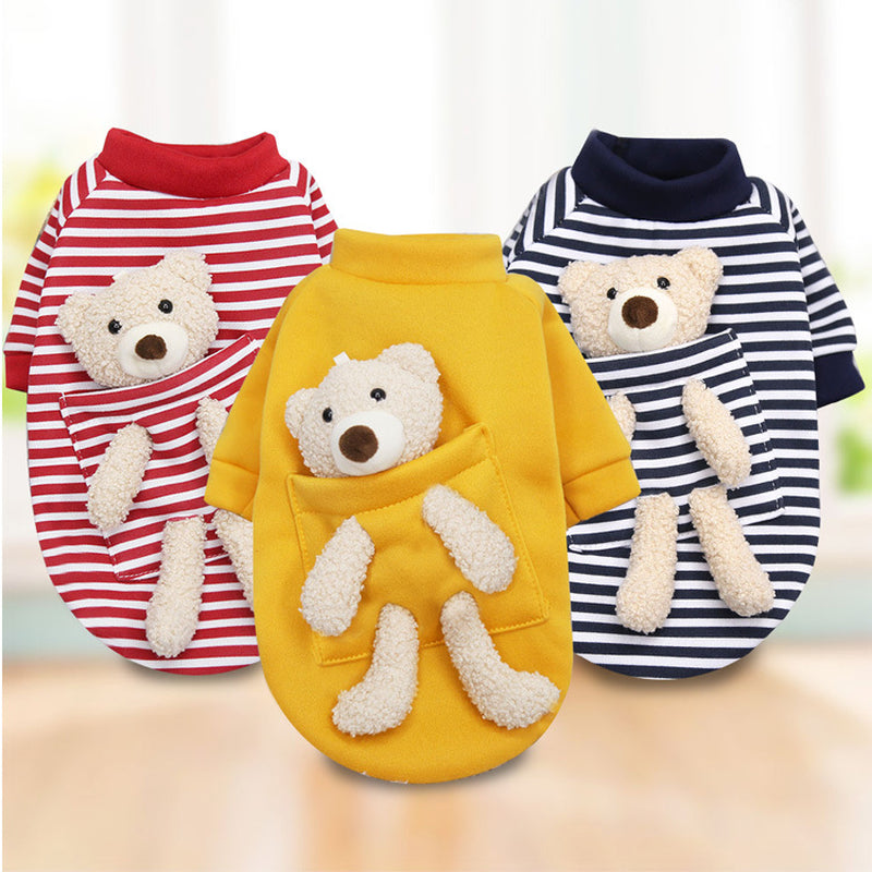 Cat Dog Pet Clothes for Small Dog Cute Sweater Spring Cat Cute Teddy Bear