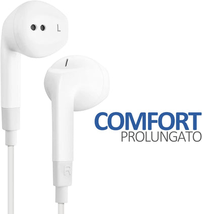 FEROX Auricolari In-Ear Cuffie, Cuffiette Con Filo E Microfono, 5 Anni Di Garanzia , Cuffie Isolamento Acustico, Cuffiette Cellulare, Jack 3,5 Mm per Iphone, Ipad, Apple, Samsung, Huawei