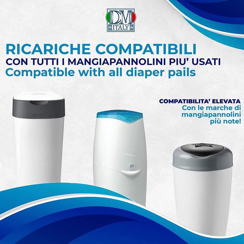 Ricariche Mangiapannolini Compatibili Con Tommee Tippee Maialino Foppapedretti E Tutti I Mangia Pannolini Piu Usati, 3 Buste Profumate E Resistenti