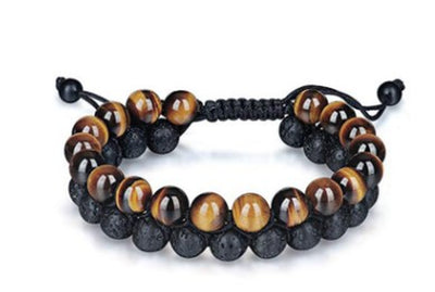 Tiger'S Eye & Lava Stone Bracelet