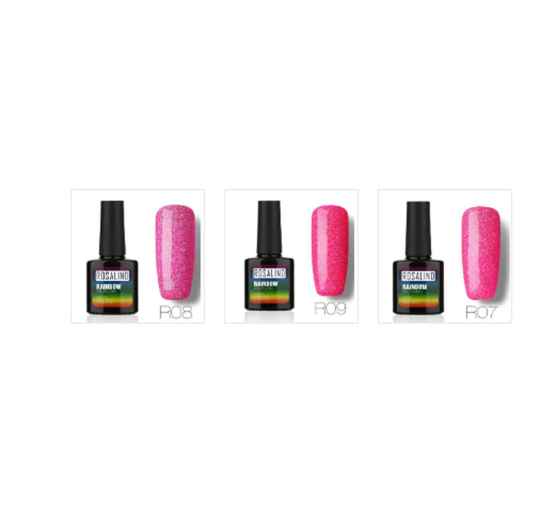 Nail Free, Long-Lasting, Non-Toxic, Nail Polish, ROSALIND Phototherapy Glue, Star Studded Rainbow System.