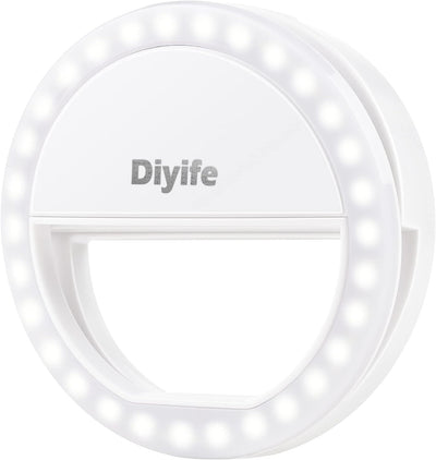 Selfie Ring Light, [Migliorata Versione]  Ricaricabile Luce Dell'Anello Selfie 3 Livelli Di Luminosità 36 LED Con Clip Di Regolazione Su Telefono Cellulare per Youtube,Tiktok, Live Stream,Trucco