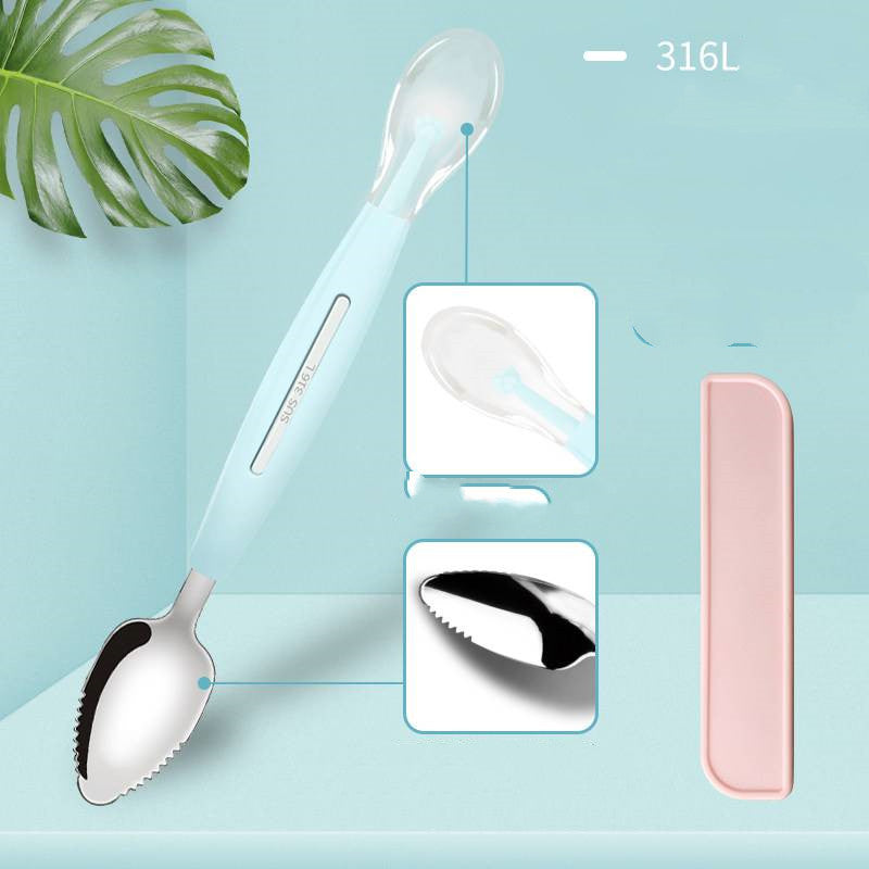 Stainless Steel Sawtooth Scraping Spoon Fruit Scoop Dessert Spoon Tableware Serving for Grapefruit