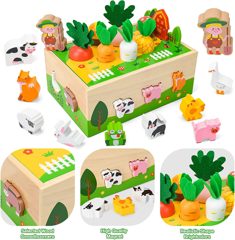 Giochi Montessori 1 Anno, Giochi Montessori 2 Anni Giochi Bambini 1 Anno Giochi Bambini 2 3 Anni Verdure Animali Legno Giochi Educativi Regali Di Pasqua Compleanno per Bimbo Bambino Bambina