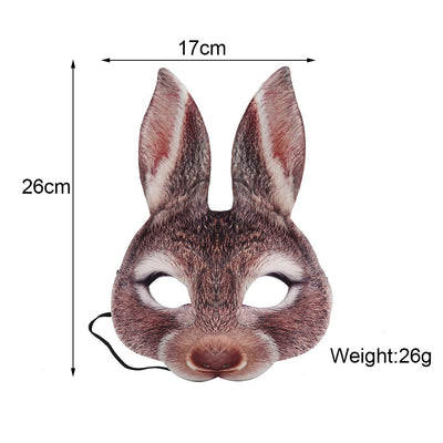 Carnival Party Masquerade EVA Half Face Rabbit Animal Mask