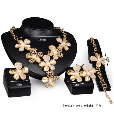 Gold Jewelry Exaggerated Alloy Four-Piece Set