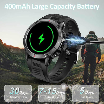 Smartwatch Uomo Chiamata Bluetooth,1,6'' HD Orologio Fitness Tracker Impermeabil Ip68,Contapassi, Bussola, Sonno,Cardiofrequenzimetro Smart Watch per Android Ios,3 Cinturino