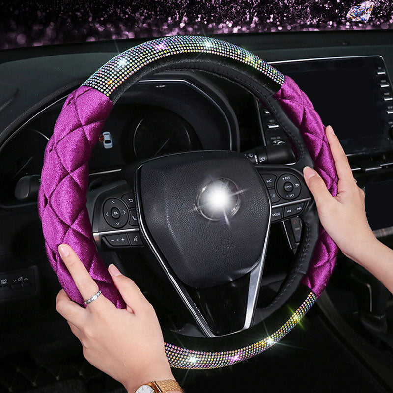 Car Steering Wheel Cover Diamond Lady Cartoon