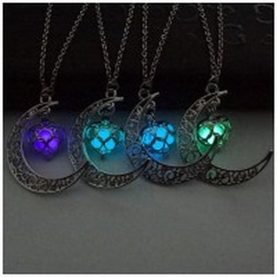 Glowing Pendant Necklaces Silver Plated Chain Necklaces