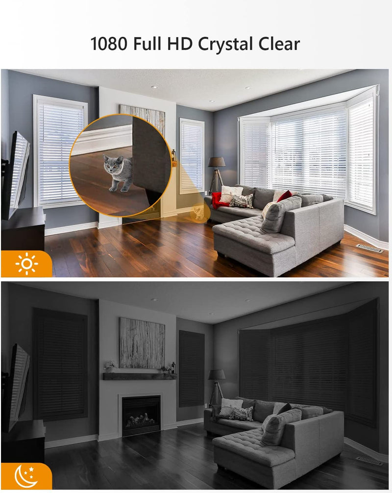 Telecamera Wi-Fi Interno, 1080P Videocamera Di Sorveglianza, Tracciamento Del Movimento Con Sirena, Telecamera Wifi Con Rilevamento Umano, Audio Bidirezionale, Funziona Con Alexa, 2,4G, Ranger 2C