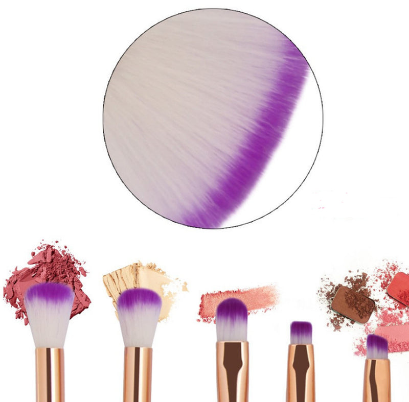 The Shell Makeup Brush Set - Purple Bristles