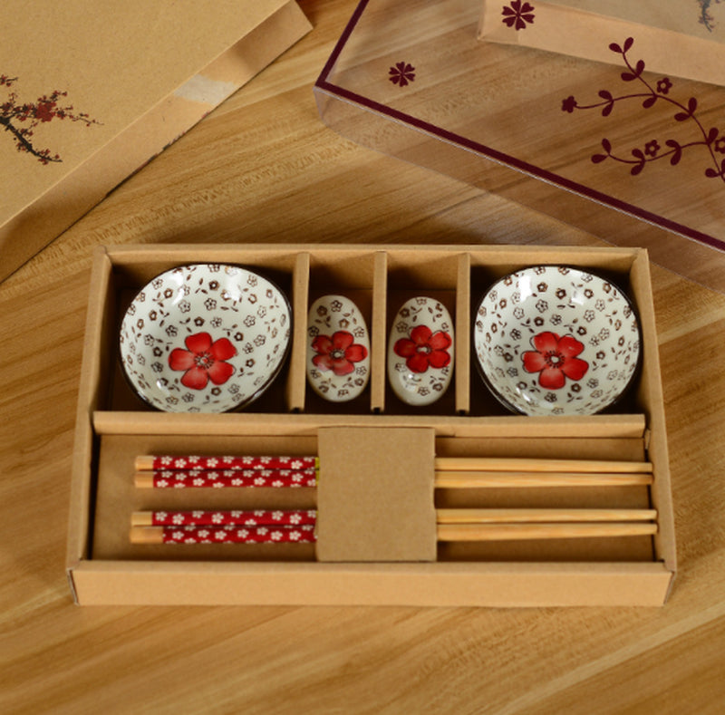 Creative Gifts Ceramic Tableware Chopsticks Chopsticks Dish Gift Set 12 Piece Gift Gifts Ceramic Tableware