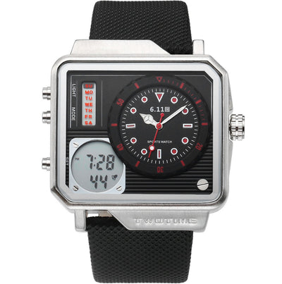 Men'S Watch Multi-Function Sports Watch Belt Watch Electronic Watch