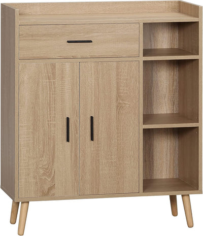 Credenza Moderna Con Armadietto E Cassetto, Mobile Multiuso in Legno per Cucina E Salotto, 80X30X96.5Cm