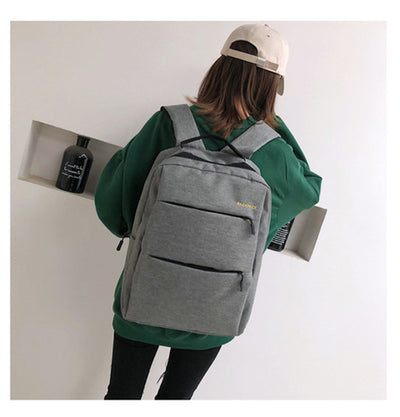 New Casual Men'S Backpack Three-Piece Outdoor Travel Computer Backpack Female School Bag