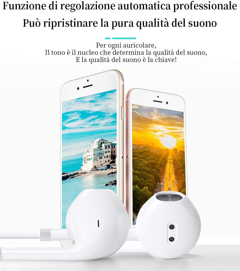 Auricolari per Iphone 12,Cuffie per Iphone 11,Cuffiette per Iphone 8 Stereo Hifi,Con Microfono E Controllo Del Volume,Compatibles Con Iphone 11/11Pro/12/12 Pro/13/13 Pro/8/8 Plus/7 Plus/Xr/X/Xs