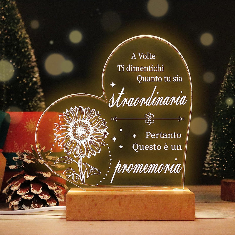 Regalo Amica Speciale Inspirational Lampada 3D Regalo Migliore Amica Luce Notturna Idee Regalo Donna Compleanno per Figlia Sorella Moglie Mamma Nonna Natale