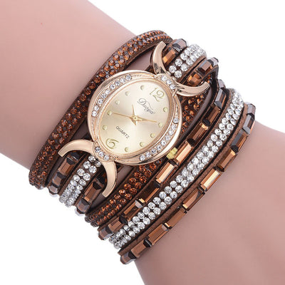 New Casual Rhinestone Watch Dress Ladies Bracelet Watch Analog Quartz Watch for Women