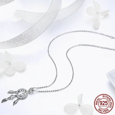 Ladies Dream Catcher Silver Necklace