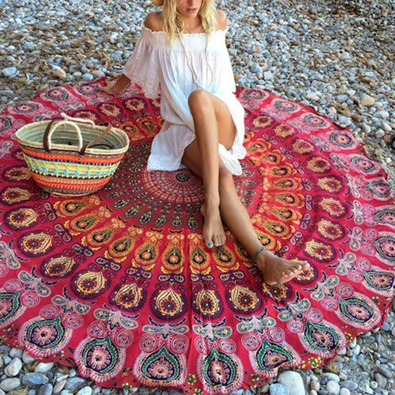 Round Carpet Scarf Mandala Tapestry